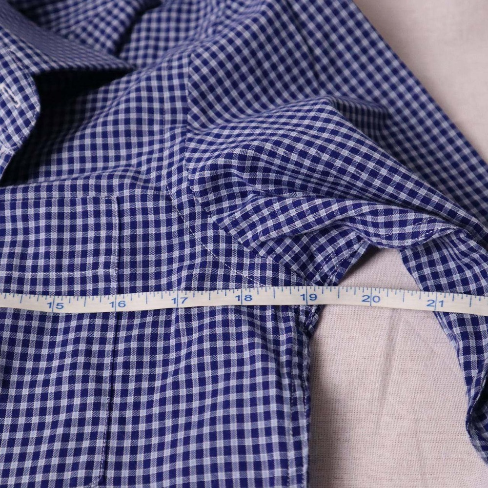 US Polo Assn Mens Blue White Gingham Check Button Down Shirt 14.5 32/33 Small - Picture 6 of 8